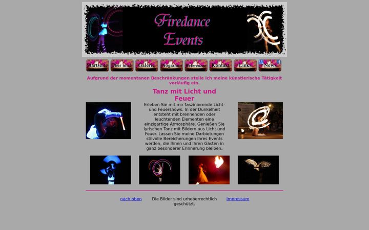 Screenshot of firedance-events.com