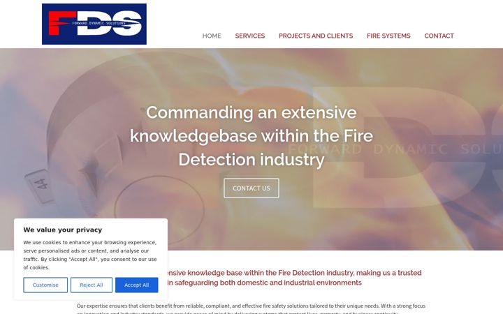 Screenshot of firedetectionspecialists.co.za