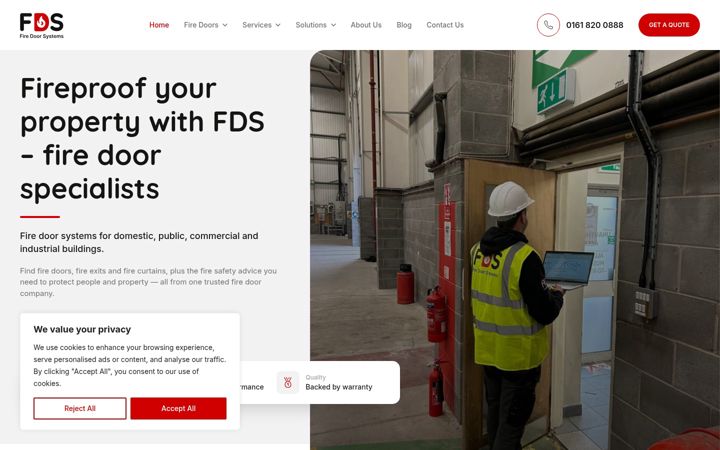 Snímek obrazovky firedoor-systems.co.uk