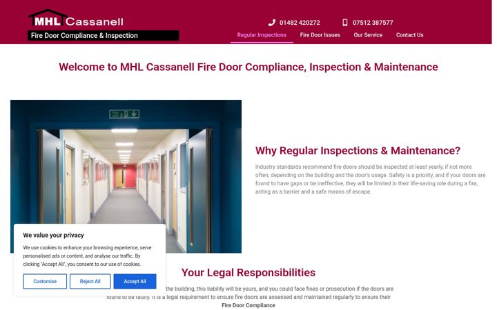 Snímek obrazovky firedoorcompliance.uk