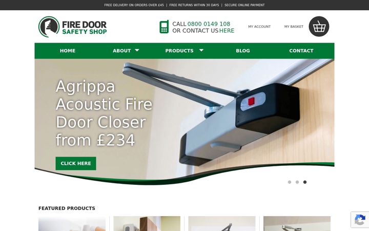 Snímek obrazovky firedoorsafetyshop.co.uk