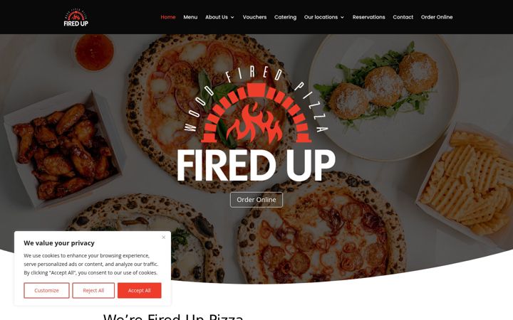 Screenshot of firedupizza.ie