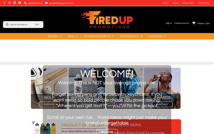Screenshot of fireduppromos.com