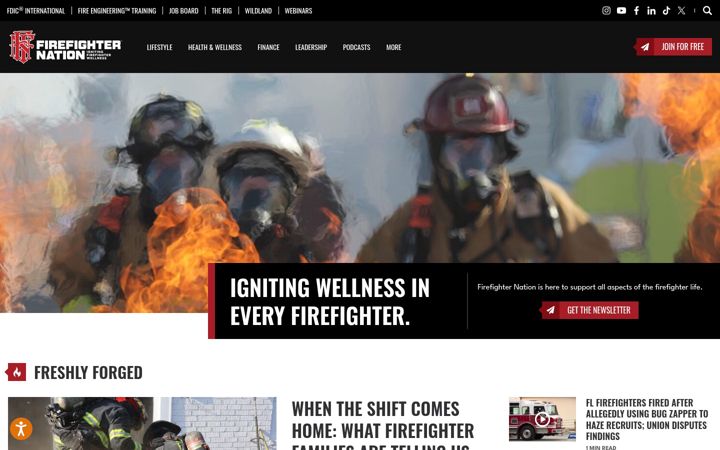 Screenshot of firefighternation.com