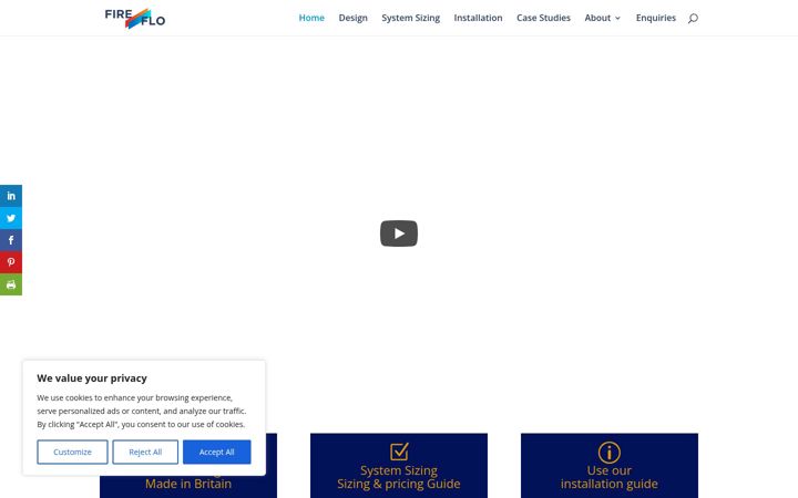Screenshot of fireflo.co.uk