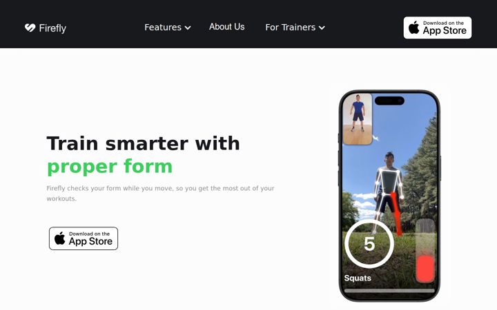 Screenshot of firefly.fitness