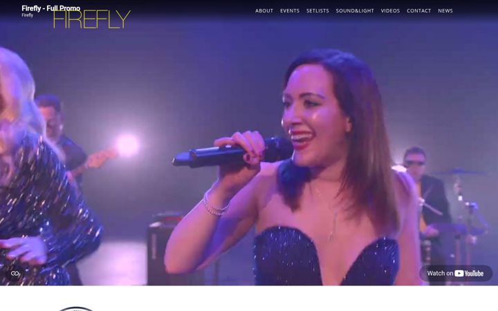 Snímek obrazovky fireflyband.co.uk