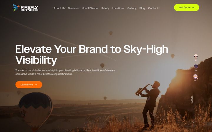 Snímek obrazovky fireflybranding.co.uk