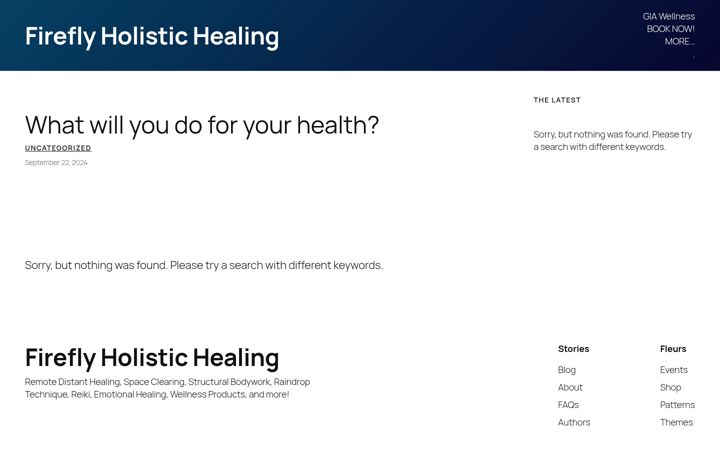 Screenshot of fireflyholistichealing.org