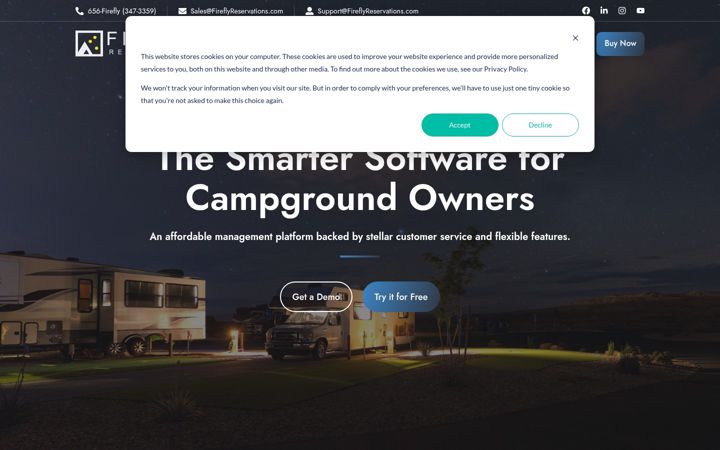 Screenshot of fireflyreservations.com