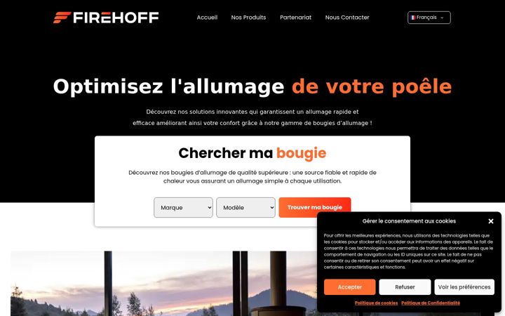 Screenshot of firehoff.com