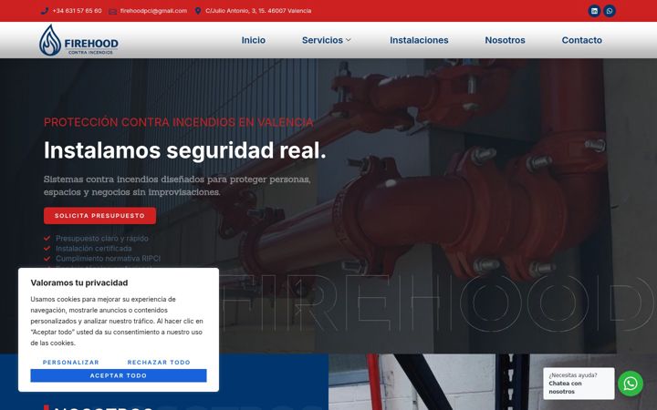 Screenshot of firehood.es