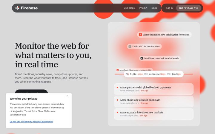 Screenshot of firehose.com