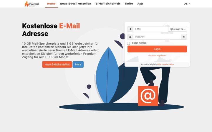 Screenshot of firemail.de