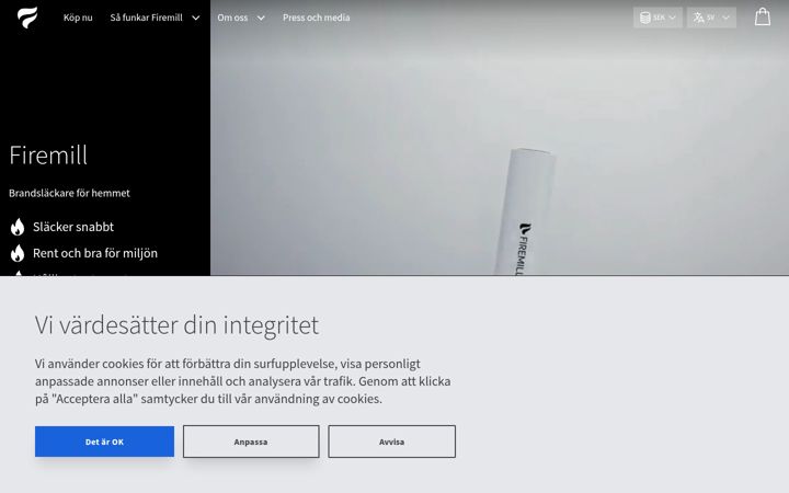 Screenshot of firemill.se