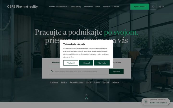 Captură de ecran a firemnereality.sk