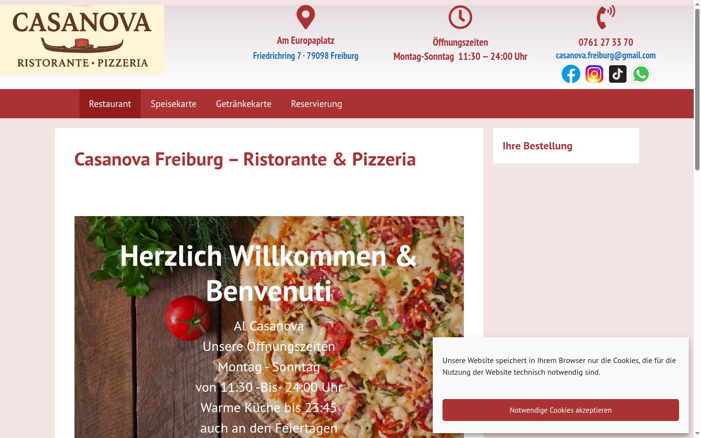 Screenshot des Einwilligungsbanners vor jeglicher Interaktion