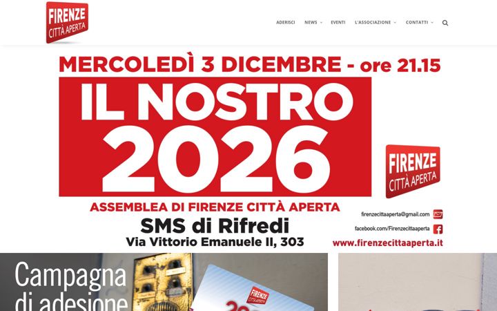 Screenshot of firenzecittaaperta.it