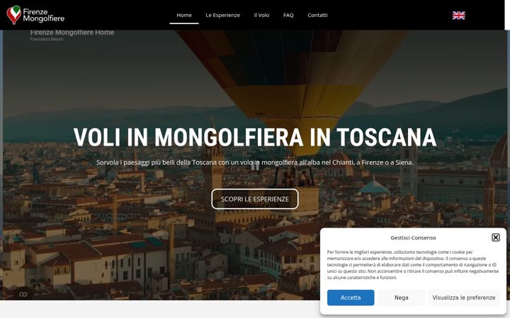 Screenshot of firenzemongolfiere.it