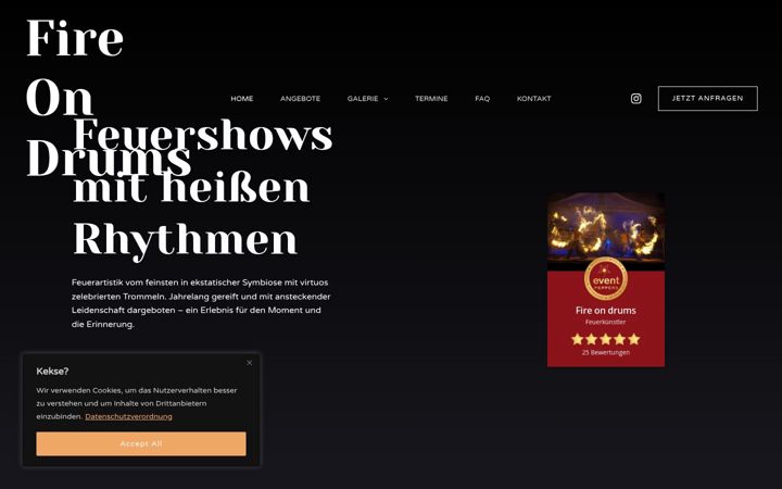 Screenshot di fireondrums.de