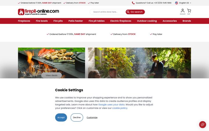 Screenshot of firepit-online.com