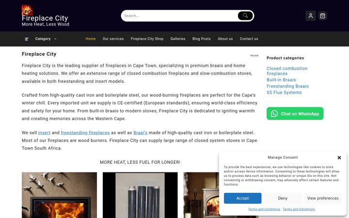 Képernyőkép: fireplacecity.co.za