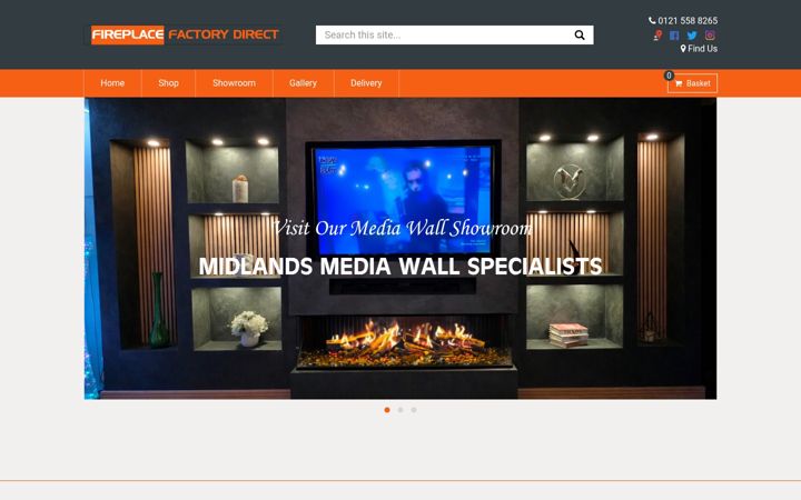 Screenshot of fireplacefactorydirect.co.uk