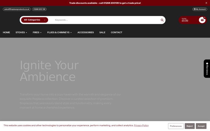 Screenshot of fireplaceproducts.co.uk