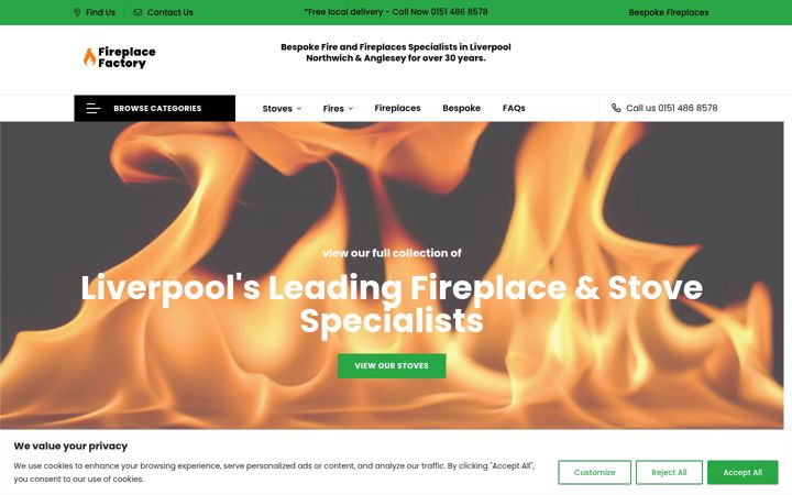Screenshot of fireplacesliverpool.com