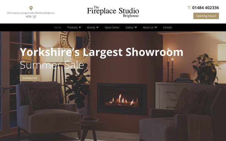 Screenshot ta' fireplacestudiobrighouse.co.uk
