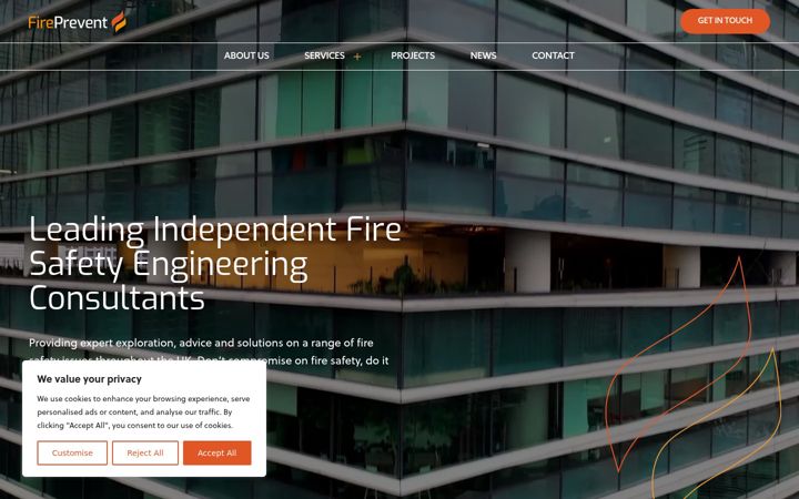 Screenshot ta' firepreventltd.co.uk