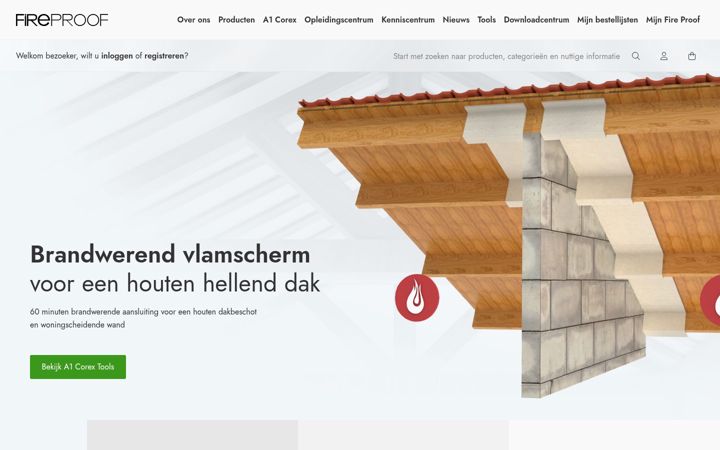 Screenshot of fireproof.nl