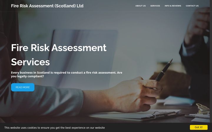 Screenshot of fireriskassessmentservices.com