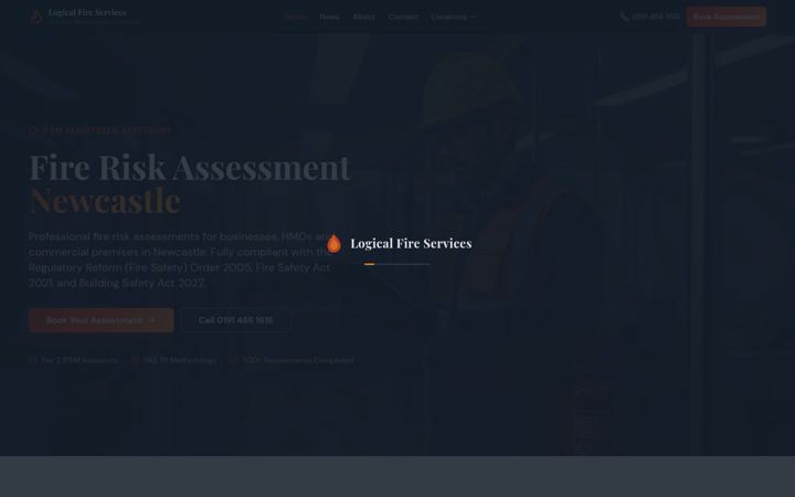 Screenshot of fireriskassessmentsnewcastle.co.uk