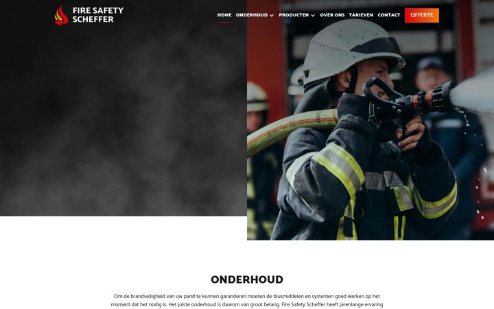 Screenshot of firesafetyscheffer.nl