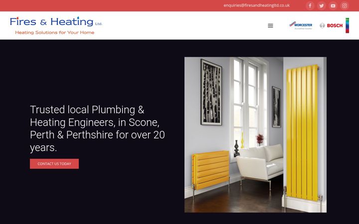 Screenshot ta' firesandheatingltd.co.uk