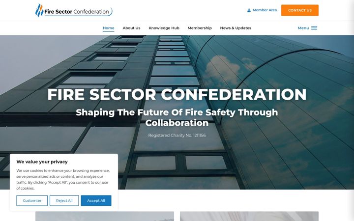 Screenshot ta' firesectorconfederation.co.uk