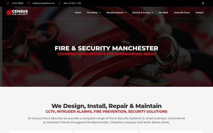 Screenshot of firesecuritymanchester.com