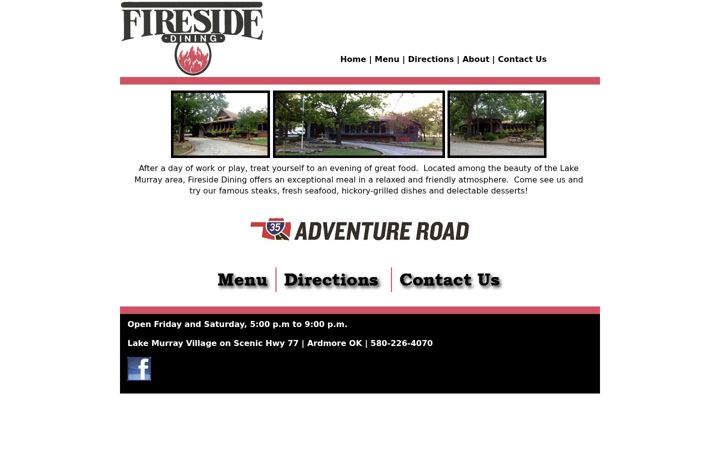 Screenshot of fireside-dining.com