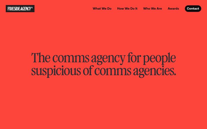 Snímek obrazovky firesideagency.com.au