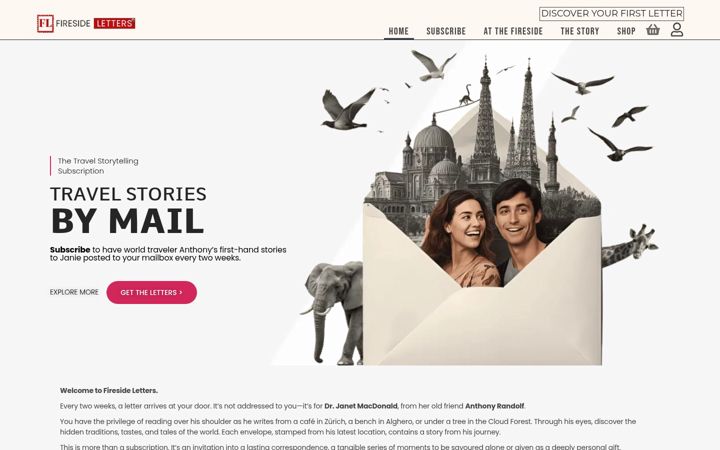 Screenshot of firesideletters.com