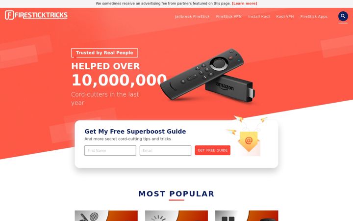 Screenshot of firesticktricks.com
