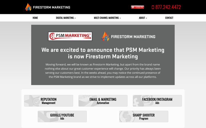 Screenshot of firestormmarketing.com