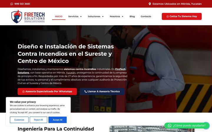 Screenshot of firetechsolutions.com.mx