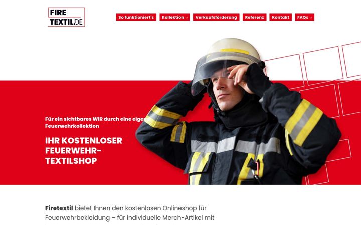 Screenshot di firetextil.de