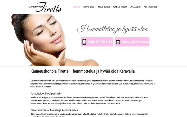 Screenshot of firette.fi