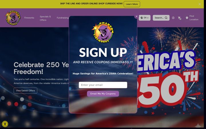 Screenshot of fireworks.com