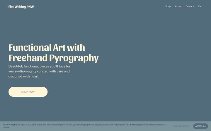 Screenshot of firewritingpnw.com