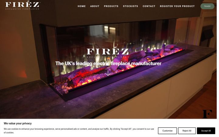 Snímek obrazovky firez.co.uk