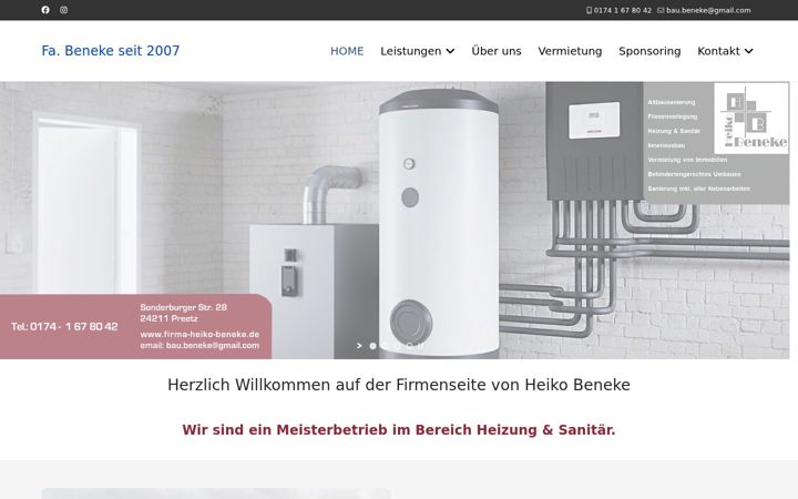 Screenshot di firma-heiko-beneke.de